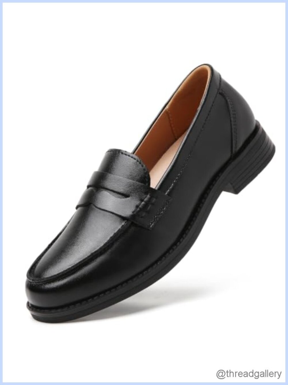 QAE Leather Penny Loafers Slip-On Comfort Dressy Business Casual